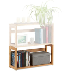 Scaffale Impilabile, in Bambù Naturale, Soggiorno & Camera da Letto, Aperto, HLP,30x60x20 cm, Legno Naturale - Relaxdays
