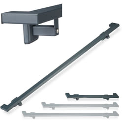 Relaxdays Corrimano Rettangolare per Scale, Passamano per Interni, 100 cm, con Staffa Supporto a Parete Antracite