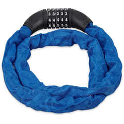 Relaxdays - Lucchetto a Combinazione per Bicicletta, Codice a 5 Cifre, in Acciaio, 120 cm di Lunghezza, Blu