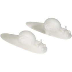 Relaxdays - Fermaporta a Forma di Lumaca, Set da 2 , Blocca Porta in Gomma, Protezione Porta e Muro, Bianco