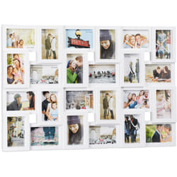 Relaxdays - Cornice portafoto per 24 Foto da 10 x 15, da Appendere, in Plastica, HxL: 57 x 86 cm, Bianca