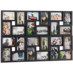 Relaxdays - Cornice portafoto per 24 Foto da 10 x 15, da Appendere, in Plastica, HxL: 57 x 86 cm, Nera