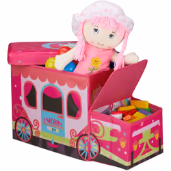 Riempite la cesta porta giochi con gli oggetti dei vostri bambini! Nella scatola c’è posto per palline, costruzioni, peluches ...