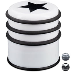 Relaxdays - Fermaporta a Pavimento, Blocca Porte e Finestre, Grande, con Stella, 8 cm di Altezza, Bianco