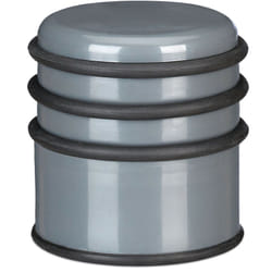 Relaxdays - Fermaporta a Pavimento, Pesante, Blocca Porte e Finestre, ∅ 7 cm, 3 Anelli in Gomma, Grigio Scuro
