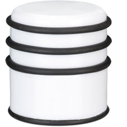 Relaxdays - Fermaporta a Pavimento, Pesante, Blocca Porte e Finestre, ∅ 7 cm, 3 Anelli in Gomma, Bianco