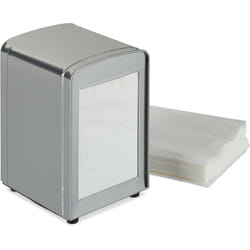Portatovaglioli da Bar, Retrò, Salviette Piccole, per Gelaterie, Caffè, Bistro, HxLxP: 15x9,5x11, Argento - Relaxdays