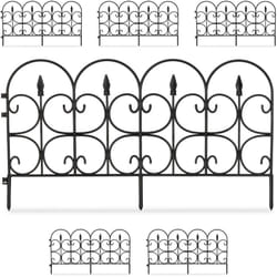 Relaxdays Recinzione per Aiuole in Plastica, H 30 cm, Elegante Recinto Decorativo, Paletti, 4 Metri per Giardino, Nero