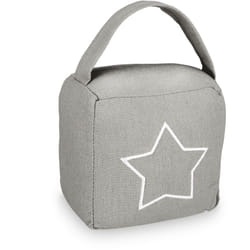 Relaxdays - Fermaporta a Sacco, Blocca Porte e Finestre, Tessuto, Manico e Stella Decorativa, 18,5x14x10 cm, Grigio Scuro