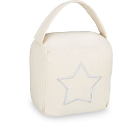 Relaxdays - Fermaporta a Sacco, Blocca Porte e Finestre, Tessuto, Manico e Stella Decorativa, 18,5x14x10 cm, Beige