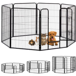Relaxdays - Recinto per Cuccioli, Cani Piccoli, da Interno, Stabile, da Esterno, Box, hlp 100x76,5x235 cm, Nero