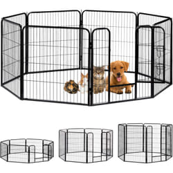Relaxdays - Recinto per Cuccioli, Cani Piccoli, da Interno, Stabile, da Esterno, Box, hlp 80x78x235 cm, Nero