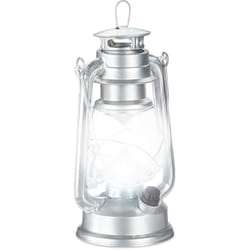 Relaxdays - Lanterna led, Lampada Decorativa Retrò per Finestre o da Giardino, a Batteria, Argento
