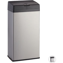 Relaxdays - Pattumiera, Cestino dei Rifiuti, Secchio Spazzatura per Bagno e Cucina, Semplice Funzione Push, 6 Litri, Argento