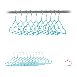 Relaxdays - Set da 20 Grucce per Bambini e Neonati, Salvaspazio, Stampelle, 30 cm, Ferro Rivestito in pvc, Turchese