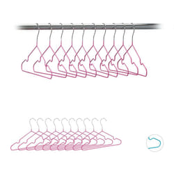 Relaxdays - Set da 20 Grucce per Bambini e Neonati, Salvaspazio, Stampelle, 30 cm, Ferro Rivestito in pvc, Fucsia