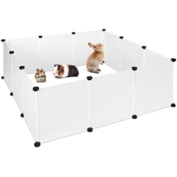 Relaxdays - Recinto, Recinzione diy per Animali di Piccola Taglia, Allungabile, Conigli, Plastica, 47x110x110 cm, Bianco