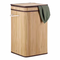 Relaxdays 4052025943714, 70 L, Rettangolare, Bamboo, Cotone, Poliestere, Marrone chiaro, Marrone, Bamboo