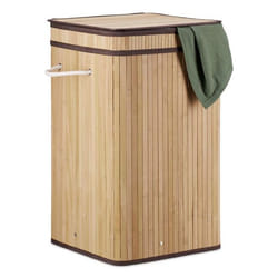 Relaxdays 4052025943714 porta biancheria 70 L Rettangolare Bamboo, Cotone, Poliestere Marrone chiaro
