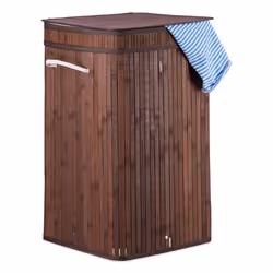 Relaxdays 4052025943721, 70 L, Rettangolare, Bamboo, Cotone, Poliestere, Marrone, Marrone, Bamboo