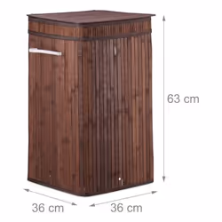 Relaxdays 4052025943721 porta biancheria 70 L Rettangolare Bamboo, Cotone, Poliestere Marrone