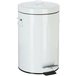 Relaxdays - Pattumiera Vintage con Pedale, Cestino per la Spazzatura per Bagno e Cucina, 12 Litri, Bianco