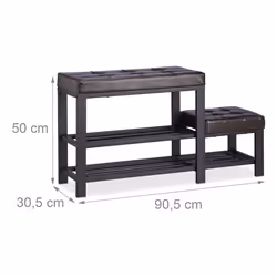 Relaxdays 4052025948191 scarpiera Aperto Nero, Marrone