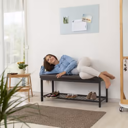 Relaxdays 4052025948221 scarpiera Aperto Nero, Marrone