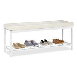 Relaxdays 4052025948238 scarpiera Aperto Beige, Bianco