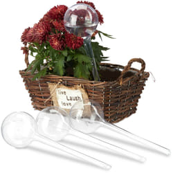 Relaxdays - Set 4 Sfere per Irrigazione, Dosatori d'Acqua per Piante da Vaso, Durata 2 Settimane, in Plastica, trasparente
