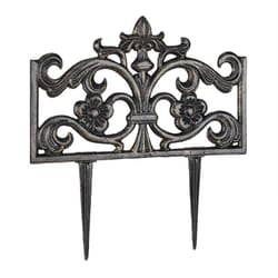 Relaxdays - Recinzione per Aiuole in Plastica, h 37 cm, Elegante Recinto Decorativo, Con Paletti, per Giardino, Bronzo
