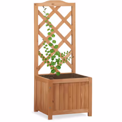 Abbellite il vostro giardino con questa fioriera con grigliato in legno d’abete impregnato. Il pratico vaso per piante darà s ...