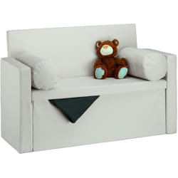 Relaxdays - 10022872550 Panca con Schienale Reclinabile, Cuscini, Pouf Contenitore per Ingresso, Corridoio, 75x115x47cm, Crema