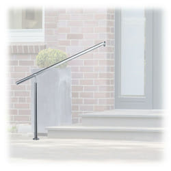 Relaxdays - Corrimano, Acciaio Inox, Interni ed Esterni, 150x80 cm, Staffe e Tasselli per Montaggio a Parete, Argentato