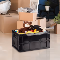 Relaxdays 4052025952426 scatola di conservazione Armadietto portaoggetti Rettangolare Plastica Nero