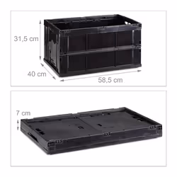 Relaxdays 4052025952426 scatola di conservazione Armadietto portaoggetti Rettangolare Plastica Nero