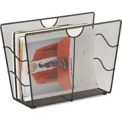 Relaxdays - Portariviste mesh cesto portadepliant da terra metallo portagiornali hlp hbt 27 x 39 x 17 cm, nero