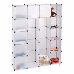 Relaxdays 4052025956165, Guardaroba, 12 ripiani, 12 porta/porte, Plastica, Plastica, 1450 mm