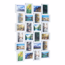 Relaxdays 4052025956608, Cornice per foto multipla, MDF, Plastica, Bianco, 25 mm, 860 mm, 590 mm