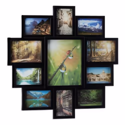Relaxdays 4052025956639, Cornice per foto multipla, Cartoncino, Pannello in fibra, Plastica, Nero, 615 mm, 20 mm, 615 mm