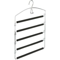 Relaxdays Grucce per Pantaloni Salvaspazio, Appendiabiti Multiplo Imbottito in Metallo, HLP: 44,5x37x2,7 cm argento/nero