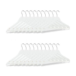 Relaxdays 4052025960377 gruccia per abiti Argento, Bianco