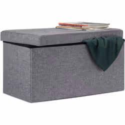 In questo pouf con contenitore potrai finalmente sistemare cuscini, coperte, riviste e tanto altro. La panca, inoltre, si pie ...