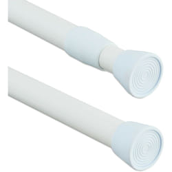 Relaxdays - Asta a Pressione per Tende, Telescopica 110–200 cm, Bastone Estensibile Appendiabiti, in Acciaio Inox, Bianco