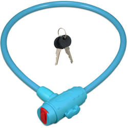 Relaxdays - Lucchetto per Bici da Bambino, Catenaccio per E-Bike con 2 Chiavi, Cavo Antifurto, Lunghezza: 70 cm, Blu