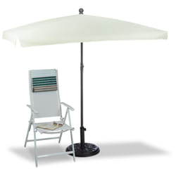 Ombrellone da Giardino, 200x120 cm, Parasole Inclinabile in Poliestere, Piscina, Protezione dal Sole, Naturale - Relaxdays