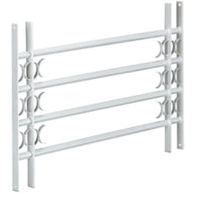 Relaxdays - Grate per Finestre Antiscasso, 600x1000-1500 mm, Estensibili, Acciaio Robusto, Inferriate di Sicurezza, Grigio