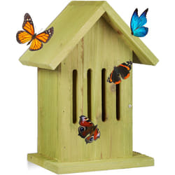 Relaxdays - Casetta per Insetti e Farfalle, Butterfly Bee Hotel, Nido per Api da Giardino HxLxP: 25,5x18,5x12 cm, Verde
