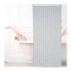 Relaxdays - Tenda a Rullo per Doccia, 120 x 240 cm, Tendina Semitrasparente per Vasca da Bagno Idrorepellente, Bianco Nero