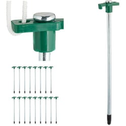 Relaxdays Set da 18 Picchetti, Pioli da Tenda, Ancoraggio su Terreni Duri, 25cm, Campeggio, Acciaio Zincato, Verde Scuro